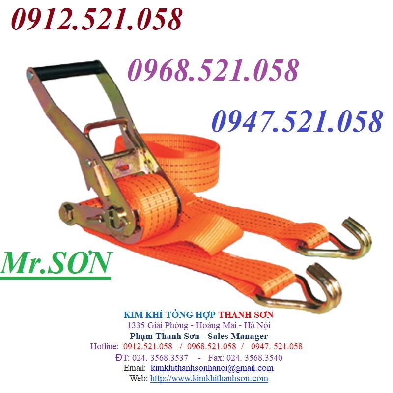 Dây tăng đơ vải chằng hàng ô tô tải 0912.521.058 chuyên tăng dù, cảo vải, dây tăng đơ vải bản 50-35-25 và cáp vải ha noi