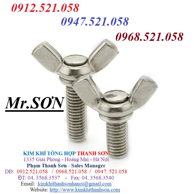 Đai ốc tai hồng Inox 304 M3 Thanh Sơn 0968.521.058 cung ứng ê cu tai hồng Inox 304 M20-16 có bu lông tai hồng Inox 304  | BigBuy360 - bigbuy360.vn