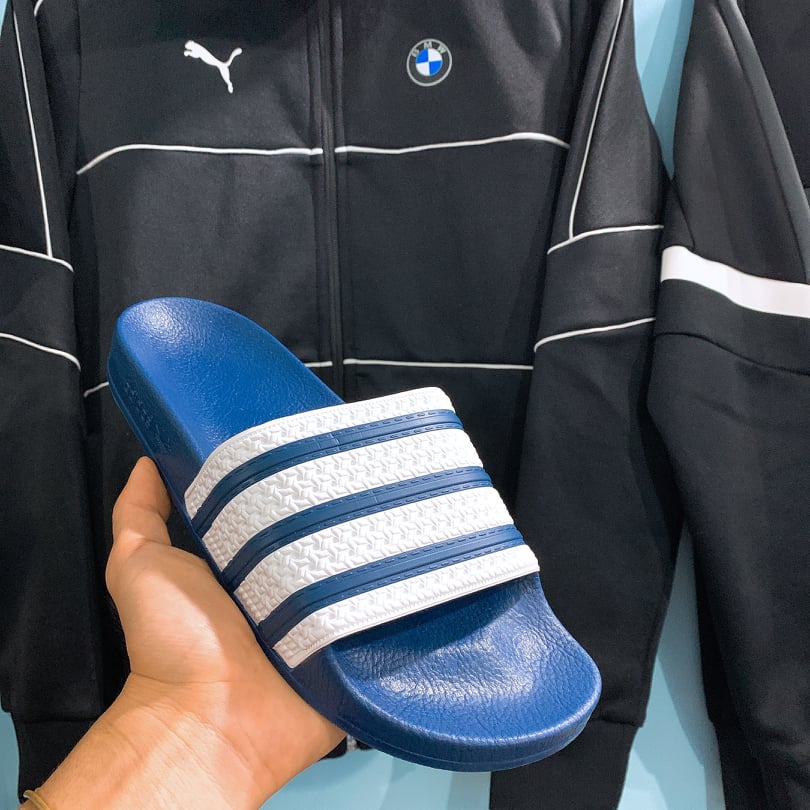 Dép bánh mì Adidas trắng xanh chính hãng | BigBuy360 - bigbuy360.vn