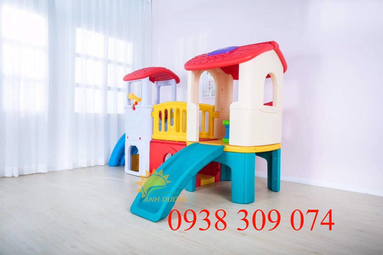 Bộ nhà leo cầu trượt 2 khối nhựa cao cấp an toàn | BigBuy360 - bigbuy360.vn