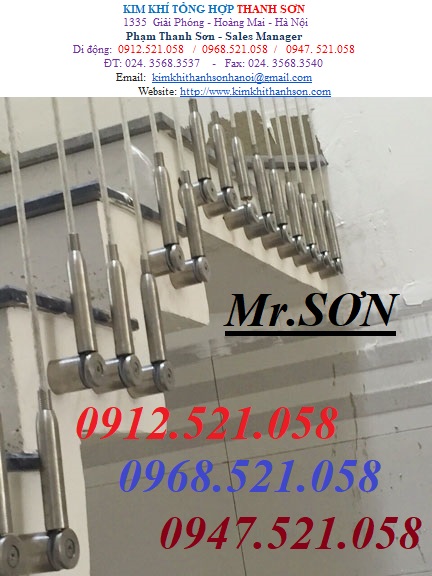 Bộ tăng đơ ống chụp Inox 304 D8 Mr Sơn 0913.521.058 chuyên doanh phụ kiện thi công căng cáp cầu thang nhà Ha Noi