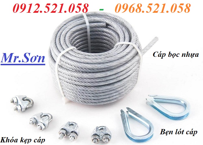 Có sẵn cáp thép bọc nhựa màu đỏ 10 mm,bán rẻ.(0968.521.058) Cáp inox 304 bọc nhựa 3 ly-10 ly,tăng đơ inox,ròng rọc inox. | BigBuy360 - bigbuy360.vn