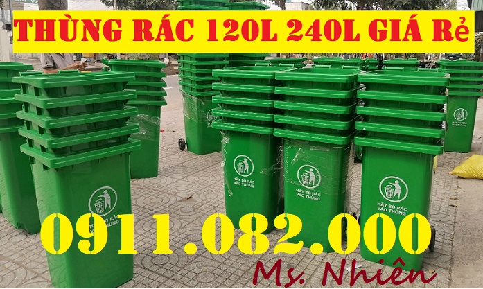 Bán thùng rác 120 lít giá rẻ tại vĩnh long- thùng rác môi trường, thùng rác nhựa- lh 0911082000 | BigBuy360 - bigbuy360.vn