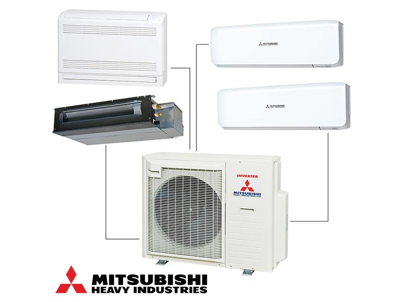 Máy lạnh MULTI MITSUBISHI HEAVY với việc kết hợp 1 - 5 dàn lạnh tối đa cho 5 phòng độc lập