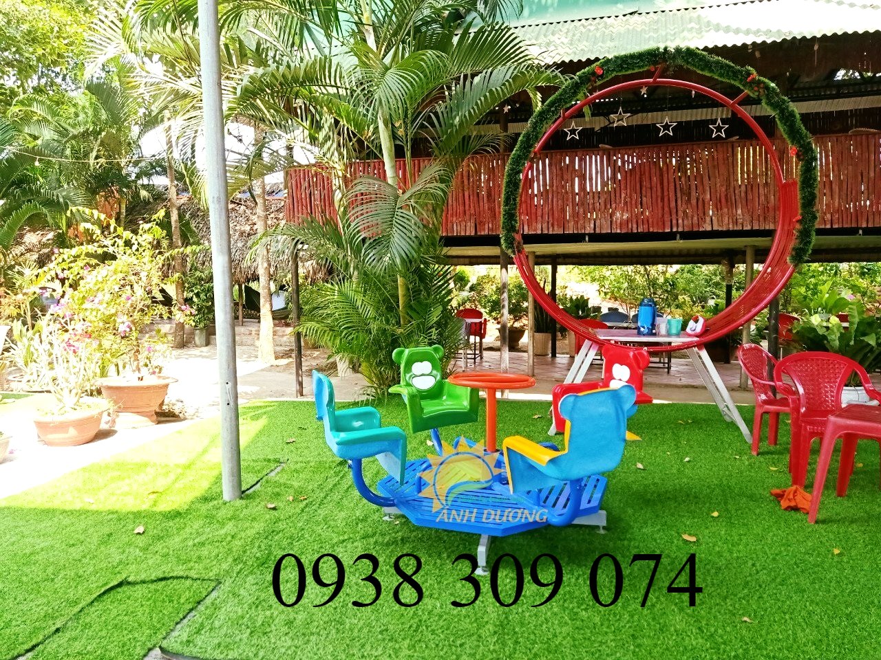 Đu quay cho bé mầm non, mâm quay ngoài trời giá rẻ