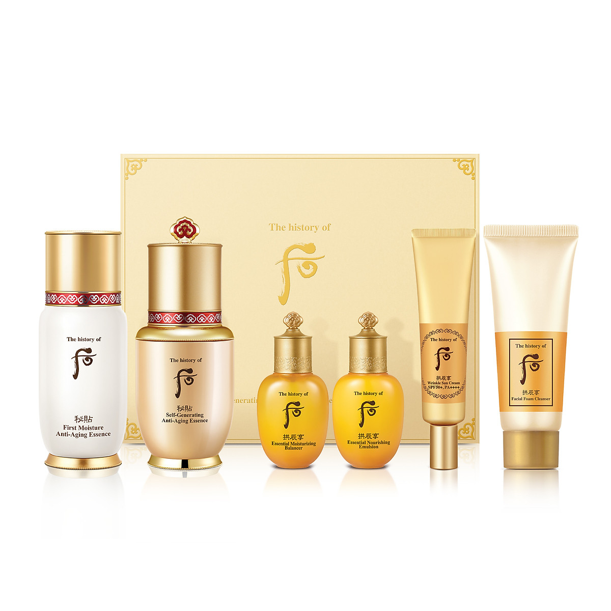 Set tinh chất tái sinh Whoo Bichup First care Self Generating Anti Aging tăng sinh khí, tươi sáng cho da 6 sp