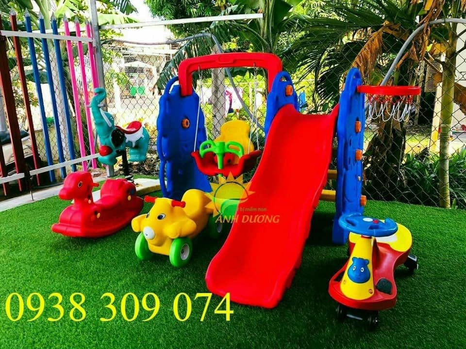 Cầu trượt đơn, cầu trượt xích đu con voi con gấu AD | BigBuy360 - bigbuy360.vn