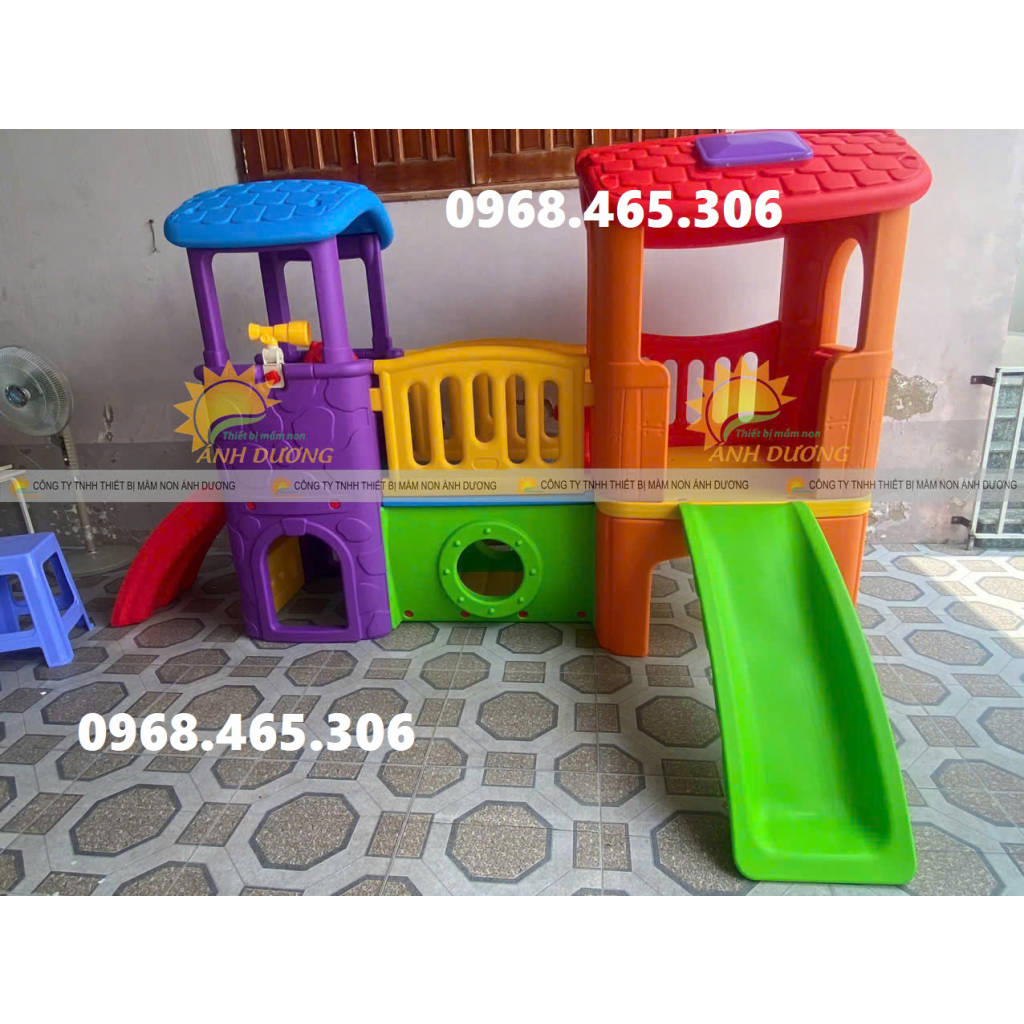 Bộ cầu trượt khối nhà trẻ em, nhà leo cầu trượt trẻ em | BigBuy360 - bigbuy360.vn